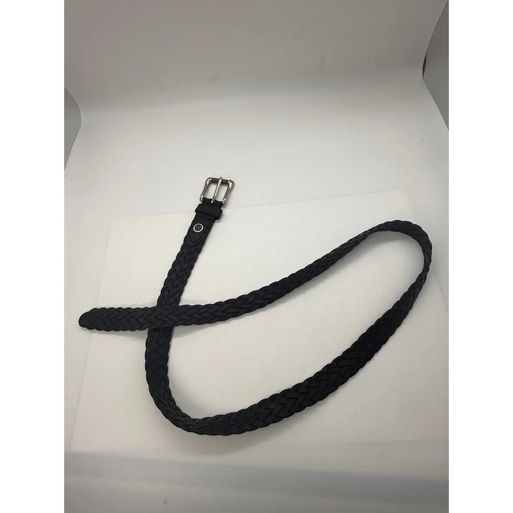 Levi's Genuine‎ Leather Braided Belt Black Woven Western Boho Size 36/90 47